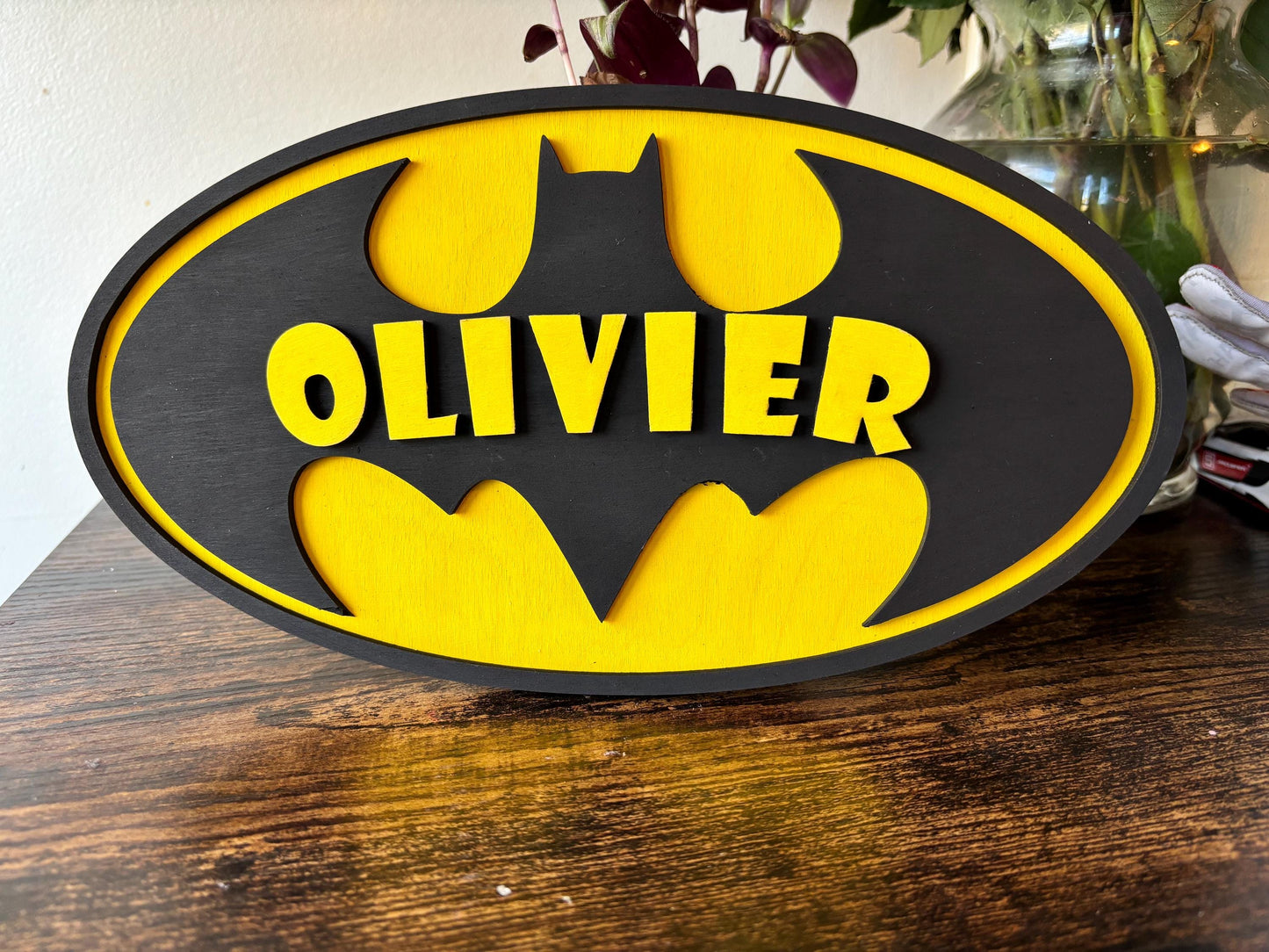 Bat Bedroom Name Sign - Diamond Touch Designs