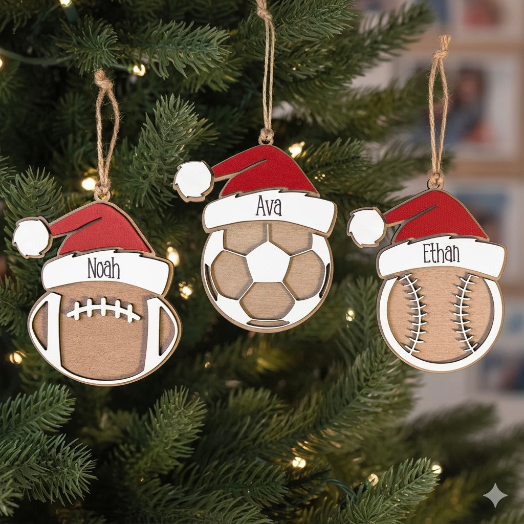 Sports Themed Custom Christmas Ornaments