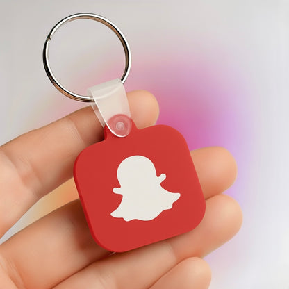 NFC Social Media Tap Keychain red