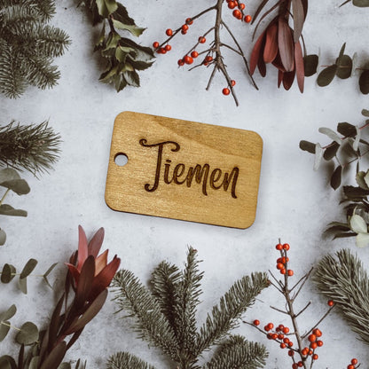 Custom Christmas Stocking Tag, Wood Gift Tag, Wood Stocking Tag - Diamond Touch Designs