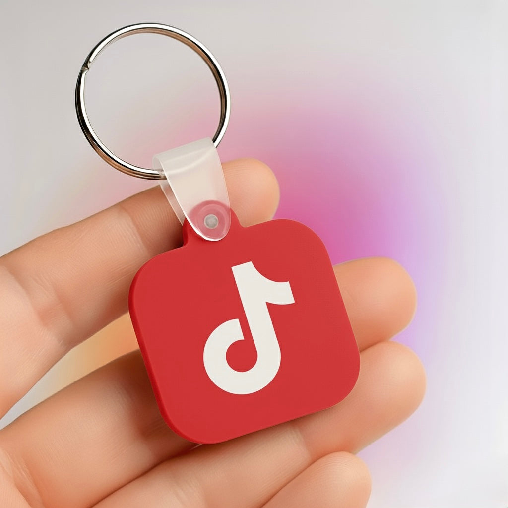 NFC Social Media Tap Keychain red