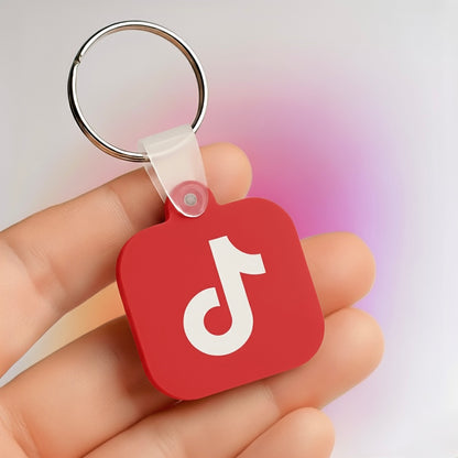 NFC Social Media Tap Keychain red