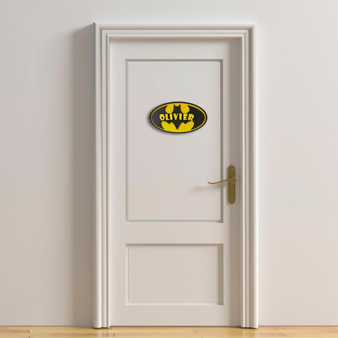 Bat Bedroom Name Sign - Diamond Touch Designs