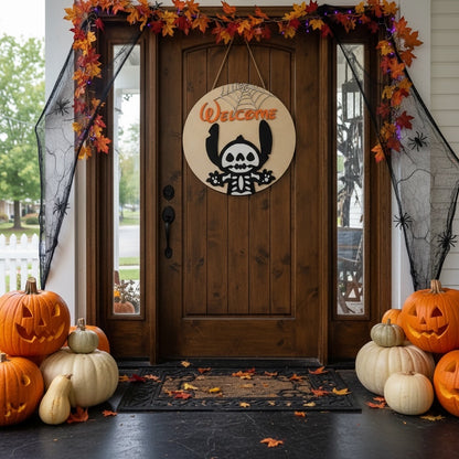 Halloween Welcome Sign on door