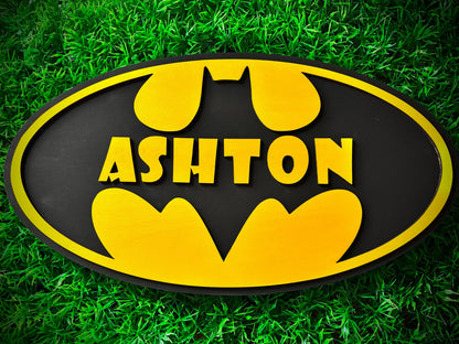 Bat Bedroom Name Sign - Diamond Touch Designs