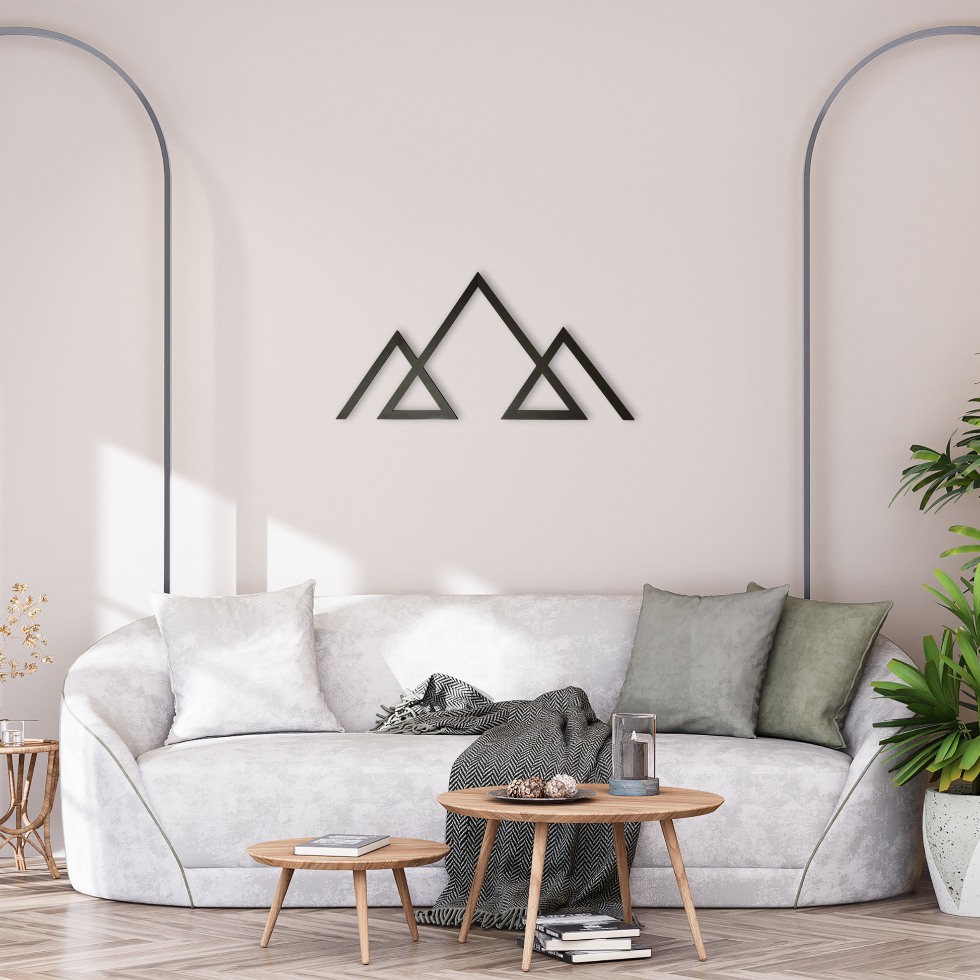 Minimalist Mountain Wall Art black