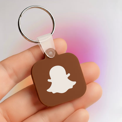NFC Social Media Tap Keychain brown