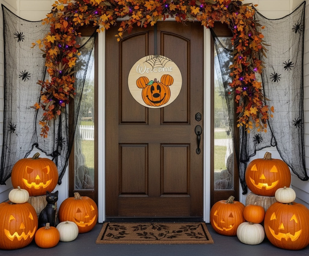 Halloween Welcome Sign on door