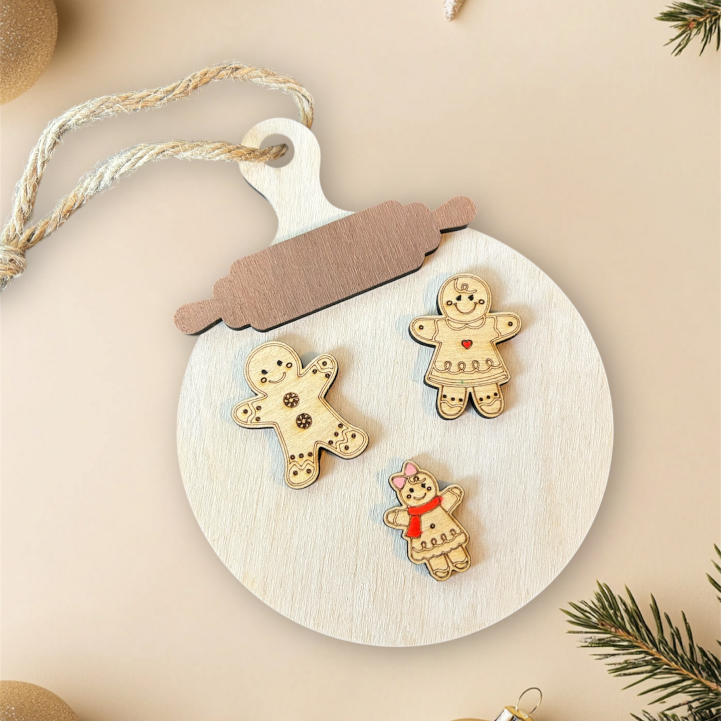Family Gingerbread Christmas Ornament