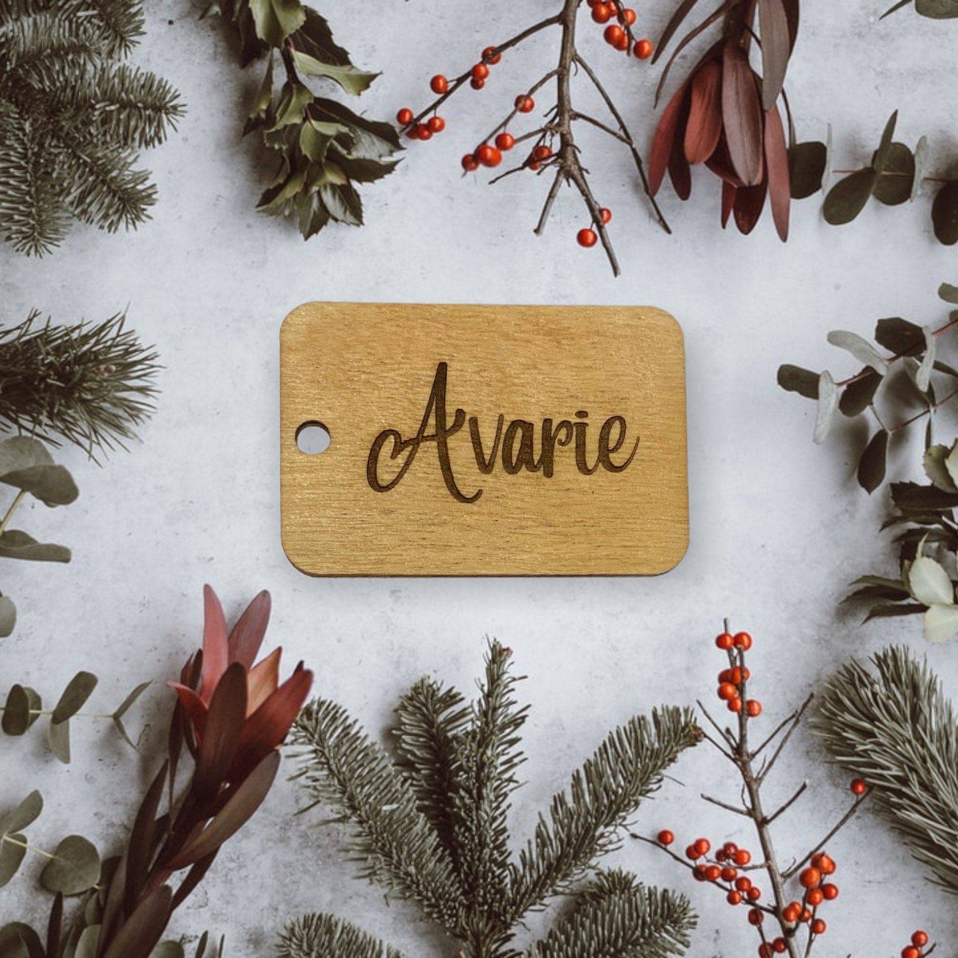 Custom Christmas Stocking Tag, Wood Gift Tag, Wood Stocking Tag - Diamond Touch Designs