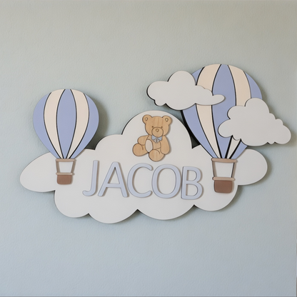 hot air balloon nursery decor sign