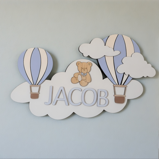 hot air balloon nursery decor sign